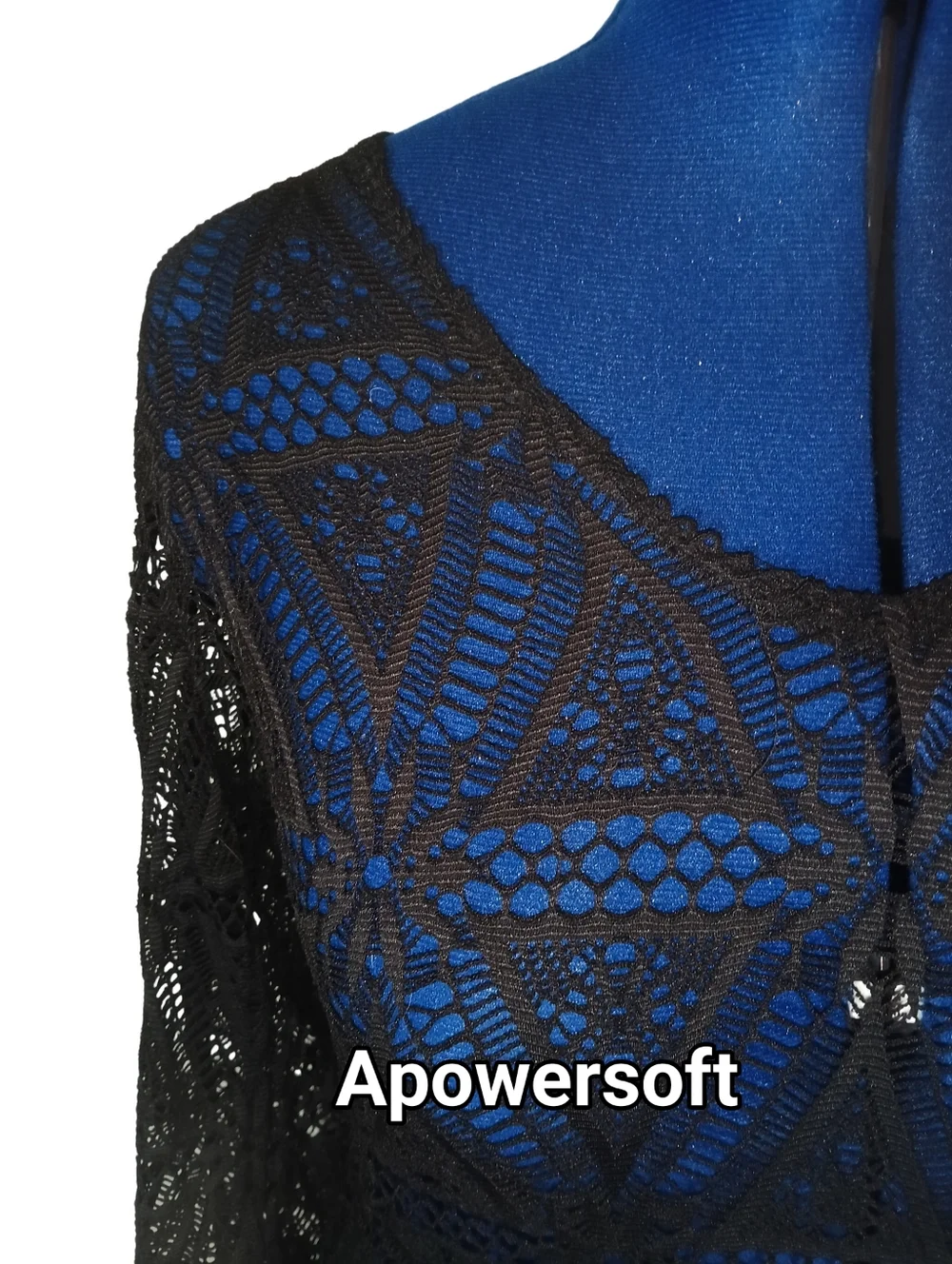 Black Crochet V-Neck Tunic Cover-Up